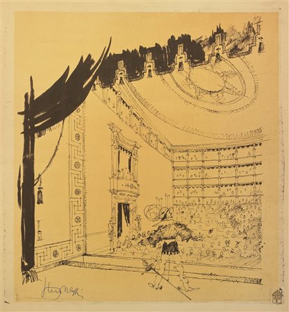 PORTALUPPI PIERO (1888 - 1967) - Lotto composto da n.2 fogli. La Piccola Scala di Milano.