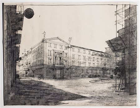 PORTALUPPI PIERO (1888 - 1967) - Piazza S. Ambrogio, Milano.
