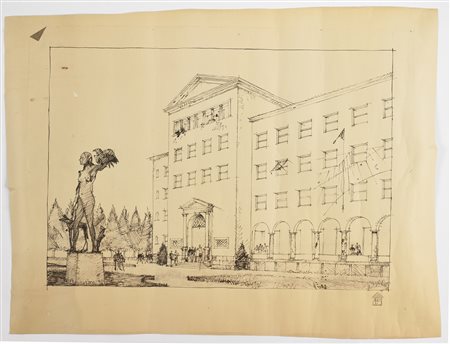 PORTALUPPI PIERO (1888 - 1967) - Lotto composto da n.6 fogli. Maison de l'Italie Parigi.