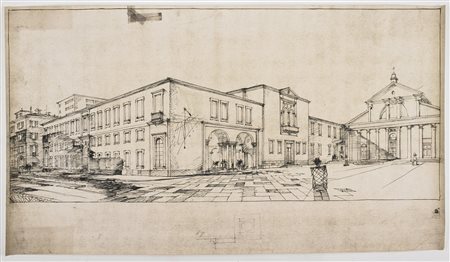 PORTALUPPI PIERO (1888 - 1967) - Lotto composto da n.5 fogli. Museo Scienza Tecnica, Via San Vittore Milano.