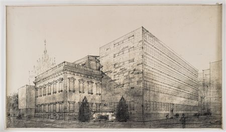 PORTALUPPI PIERO (1888 - 1967) - Lotto composto da n.2 fogli. Vigilanza Urbana Piazza Beccaria, Milano.