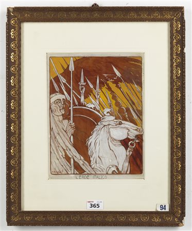  PITTORE DEL XX SECOLO - L'eroe Italico.