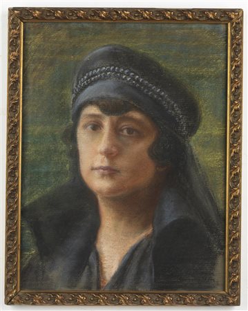  PITTORE DELLA FINE DEL XIX SECOLO - Ritratto di donna ( probabilmente ritratto della regina Elena di Savoia).