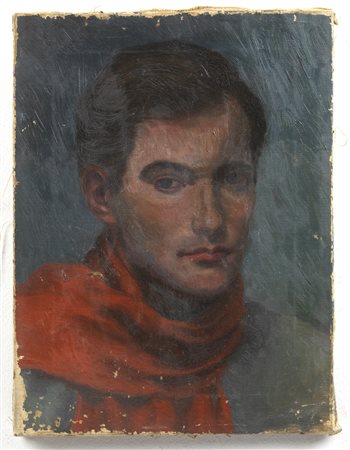  PITTORE DEL XX SECOLO - Ragazzo con la sciarpa rossa.