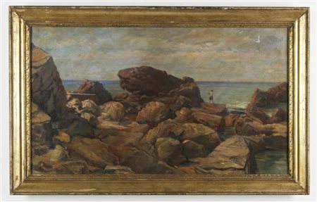  AUTORE NON IDENTIFICATO - Ragazzo sugli scogli.