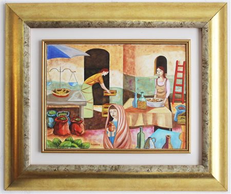 ROSARINO  - Donna con vaso.