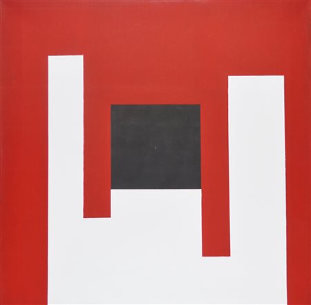 Bruno Munari POSITIVO NEGATIVO acrilico su tela, cm 80x80 sul retro: firma e...