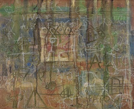 Pacheco MURO DE MIERES (ASTURIAS) tecnica mista su tavola, cm 94x75 firma e...