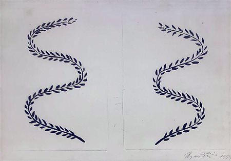 MANZÙ GIACOMO Bergamo (Bergamo) 1908 Senza Titolo 1954 Litografia in due...