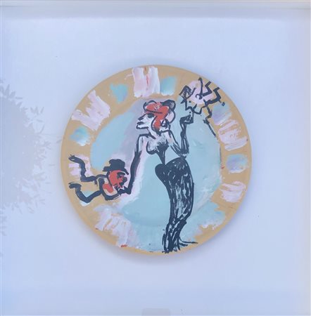 ROGNONI FRANCO Milano (Milano) 1913 Senza Titolo Tecnica mista su piatto di...