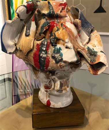 TRECCANI ERNESTO Milano (Milano) 1920 Vaso di fiori Scultura in ceramica...