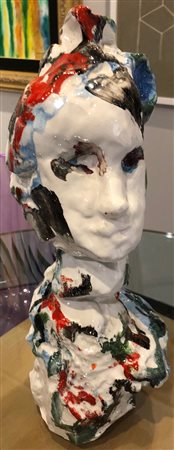 TRECCANI ERNESTO Milano (Milano) 1920 Volto Scultura in ceramica 41,00x18,00...