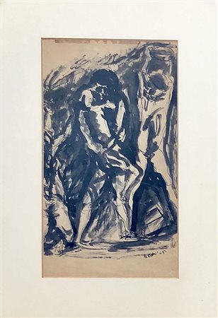 FABBRI AGENORE Quarrata (Milano) 1911 Senza Titolo 1945 China su carta...