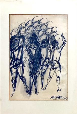 FABBRI AGENORE Quarrata (Milano) 1911 Senza Titolo 1945 China su carta...