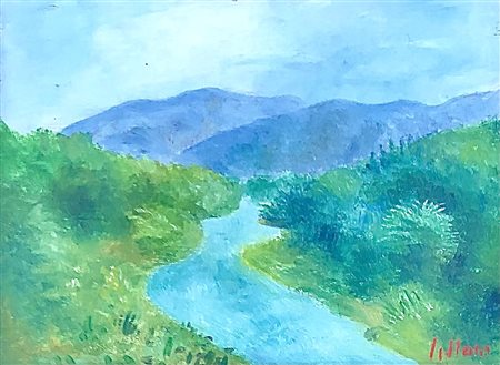 LILLONI UMBERTO Milano (Milano) 1898 Paesaggio 1969 Olio su tela 30,00x40,00...