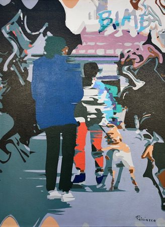 PATRIARCA WALTER Roma (Roma) 1935 Piazza Olio su tela 80,00x60,00 Certificato...