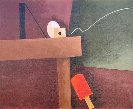 TADINI EMILIO Milano (Milano) 1927 Finestra 1990 Olio su tela 38,00x46,00...