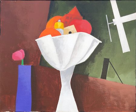 TADINI EMILIO Milano (Milano) 1927 Finestra Olio su tela 38,00x46,00...