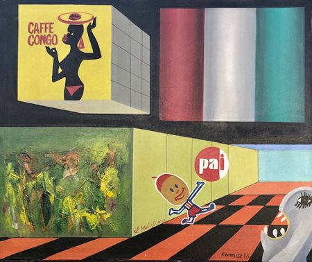 FOMEZ ANTONIO Portici (Napoli) 1937 Il patatino 1965 Collage su tela...