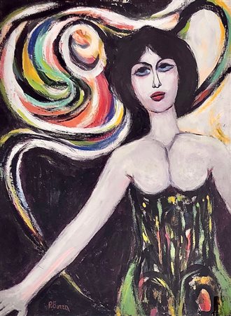 BORRA POMPEO Milano (Milano) 1898 Figura femminile Olio su tela 80,00x60,00...