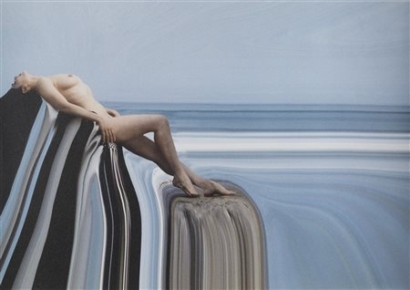 Pino Settanni (1949-2010)  - Donna a sfondo blu, 1985
