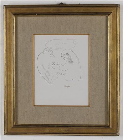 CHAGALL MARC (1887 - 1985) - Abraham et l'Ange.