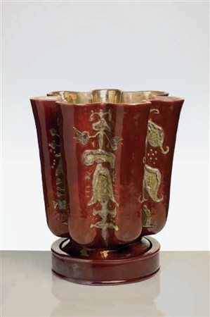 Pietro Melandri GRANDE VASO, fine anni ‘40 In ceramica a lustro di forma...