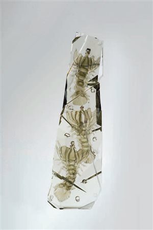 Alfredo Barbini “ACQUARIO”, anni ‘70 In vetro pesante con inclusioni. Firma...