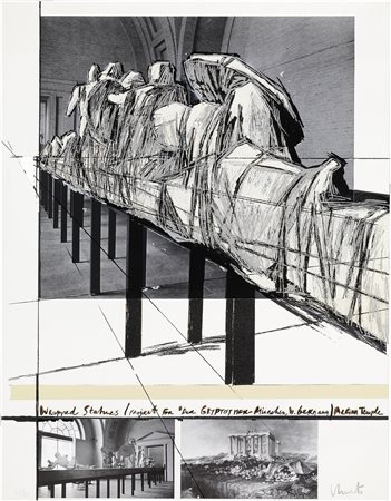 Christo, Wrapped Statues. Project for the Glyptoteck, 1988