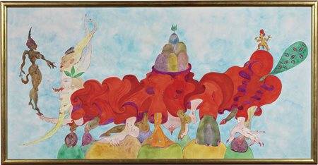 Luigi Ontani
Vergato (Bo) 1943
GrilloDantEtArti avec nano et GigAnte, 2000