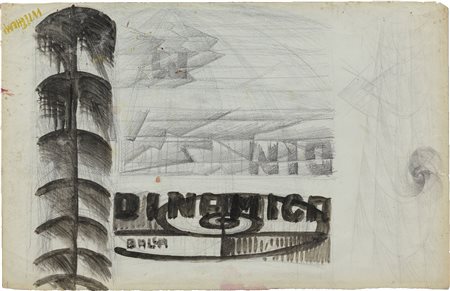 Giacomo Balla, Studio per la testata della rivista "Dinamica", 1913 ca.