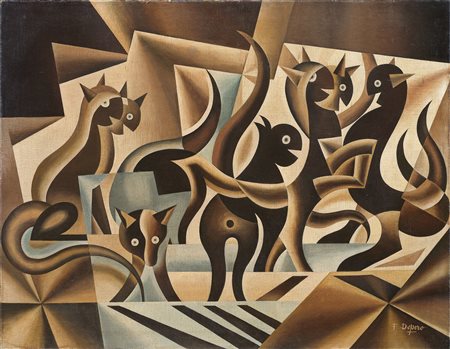 Fortunato Depero, Elasticità di gatti, 1936-39