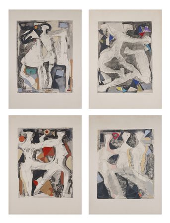MARINI MARINO (1901 - 1980) - Lotto composto da n.4 fogli. Senza titolo.