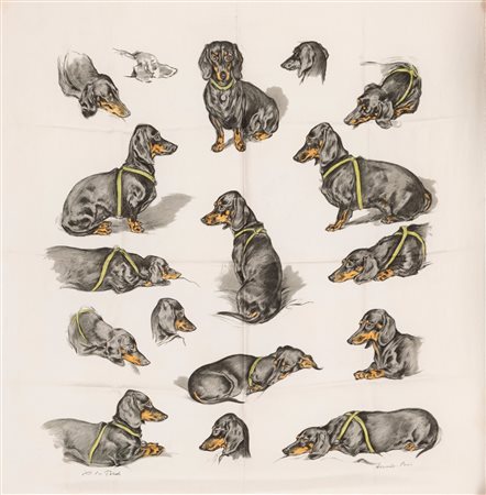 Hermès - Foulard Bassets, 1956