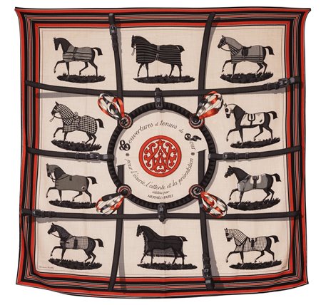 Hermès - Grand Foulard Couvertures de Jour Pour L'écurie, L'attente et La Présentation, 2012
