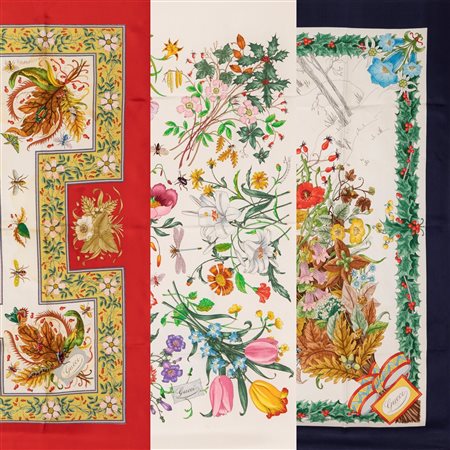 Gucci, (V. Accornero) - Lotto composto da tre foulard
