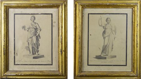 Gaetano Vascellini STATUE DI BOBOLI incisioni a bulino applicate su tela, cm...