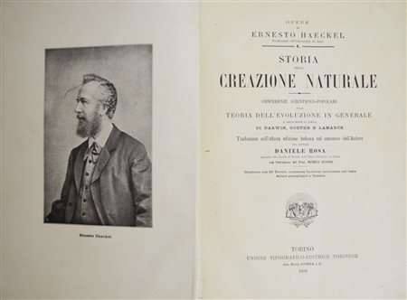 Ernesto Haeckel STORIA DELLA CREAZIONE NATURALE - LETTERE DI UN VIAGGIATORE...