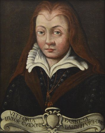 Scuola Marchigiana della fine del XVII secolo RITRATTO DI VITTORIA FARNESE...