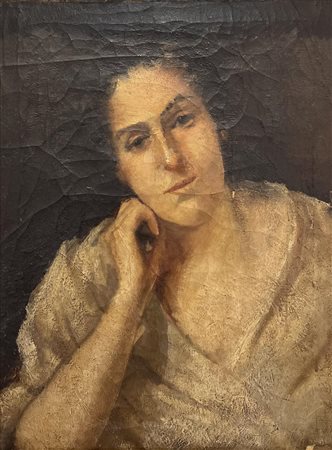 Emilio Gola FIGURA DI DONNA olio su tela, cm 59x45,5