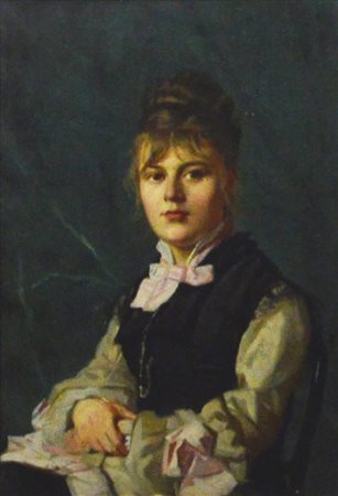 Nino Costa RITRATTO FEMMINILE olio su tela, cm 32,5x22,5 firma