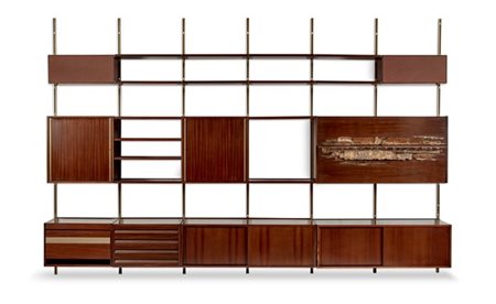 Osvaldo Borsani (1911-1985) e Arnaldo Pomodoro (1926) Libreria a sei campate mod