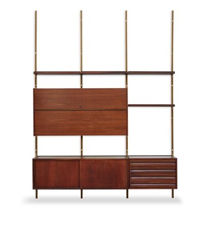 Osvaldo Borsani Libreria a tre campate modello "E22" con parte inferiore con cas