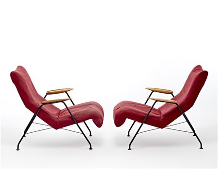Carlo Hauner (1927-1996) e Martin Eisler (1913-1977) Coppia di poltrone con stru
