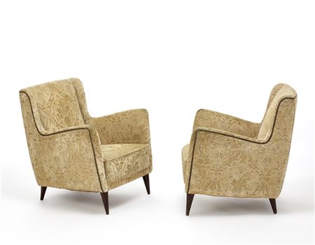 Gio Ponti Coppia di poltrone imbottite disegnate per la motonave "Conte Grande".