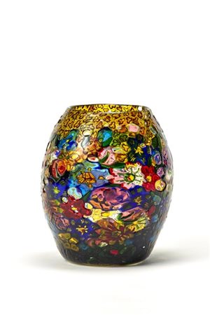 Artisti Barovier Vaso a "murrine applicate". Murano, 1918ca. Corpo panciuto in v