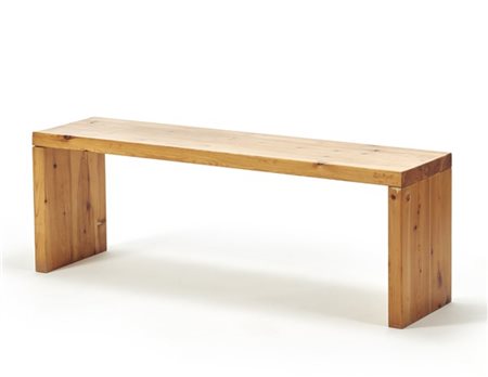 Raffaello Biagetti Panca della serie "Sine Loco". Ravenna, anni '70. Legno masse