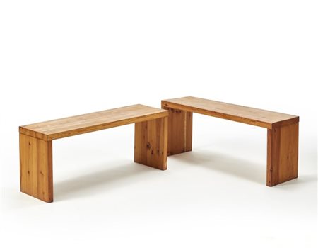 Raffaello Biagetti Coppia di panche della serie "Sine Loco". Ravenna, anni '70.