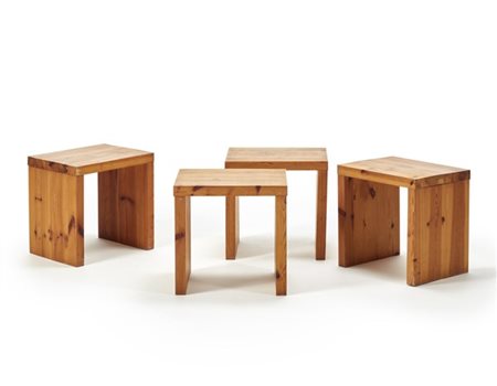 Raffaello Biagetti Quattro sgabelli della serie "Sine Loco". Ravenna, anni '70.