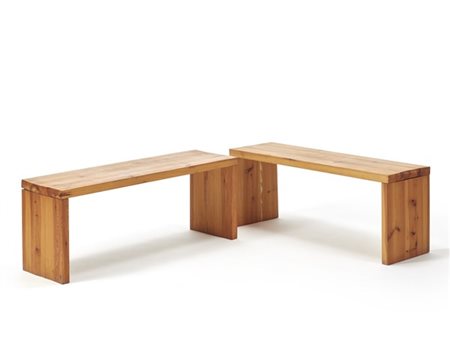 Raffaello Biagetti Coppia di panche della serie "Sine Loco". Ravenna, anni '70.